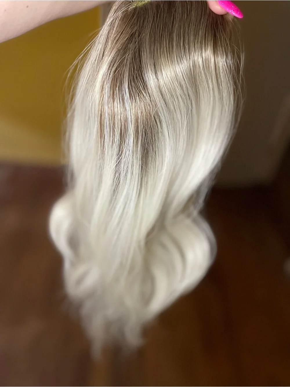 Chelsey Smith Crowns Cloud T-Part Front Wig Rooted Platinum Blonde